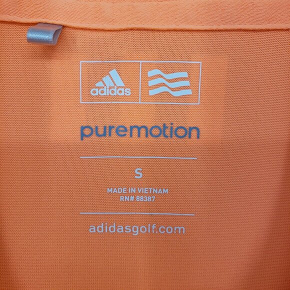 3/$25 Adidas Puremotion Golf Polo Shirt Top S Active Performance Neon Orange - Picture 3 of 7